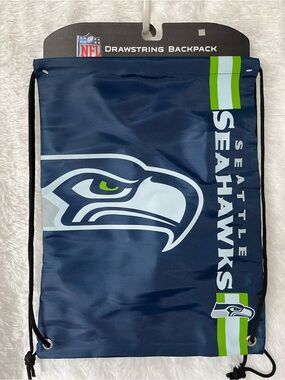 NFL Seattle Seahawks Navy and Green Drawstring Backpack